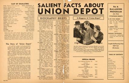 Pressbook for Union Depot  (1932)