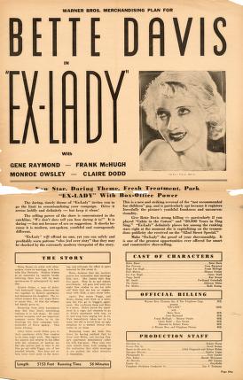 Pressbook for Ex Lady  (1933)