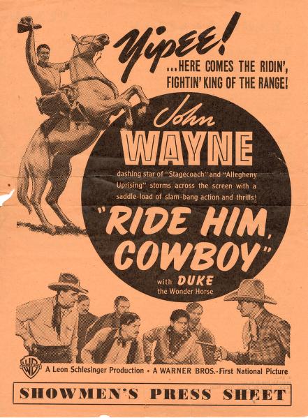 Pressbook for Ride Him Cowboy  (1932)