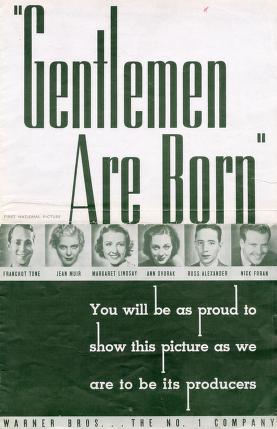 Pressbook for Gentlemen Are Born  (1934)