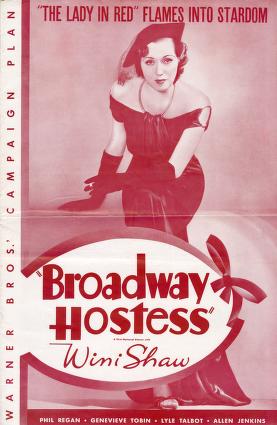 Pressbook for Broadway Hostess  (1935)