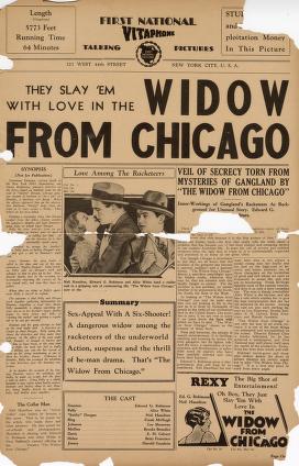 Pressbook for The Widow from Chicago  (1930)