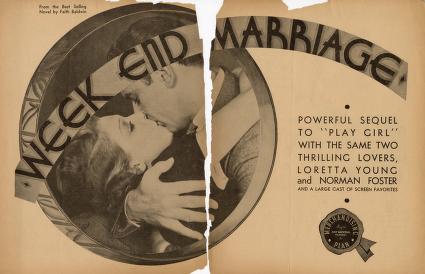 Pressbook for Week-End Marriage  (1932)