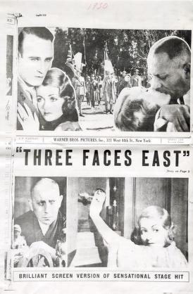 Pressbook for Three Faces East  (1930)