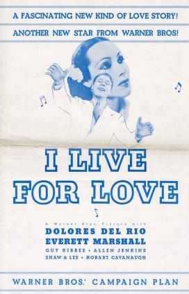 Pressbook for I Live for Love  (1935)