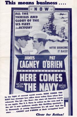 Pressbook for Here Comes the Navy  (1934)