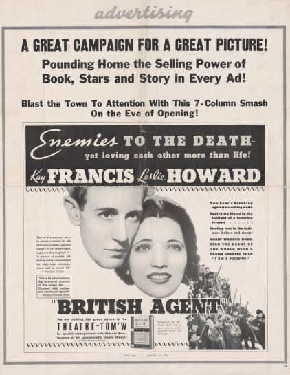 Pressbook for British Agent  (1934)