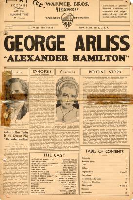 Pressbook for Alexander Hamilton  (1931)