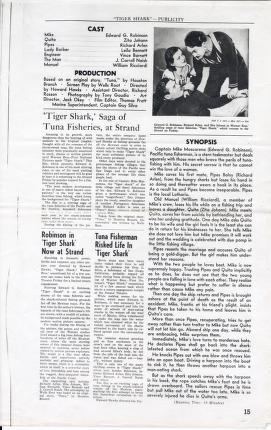 Pressbook for Tiger Shark  (1932)