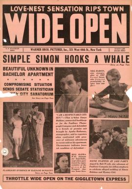 Pressbook for Wide Open  (1930)