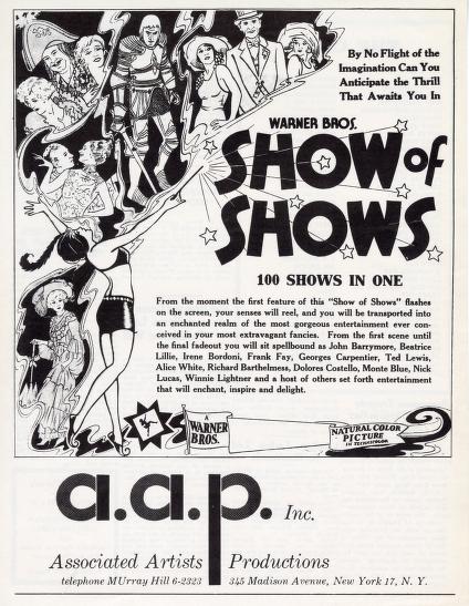 Pressbook for Show of Shows  (1929)