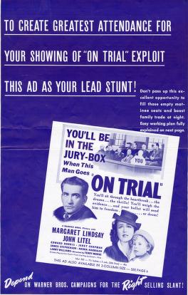 Pressbook for On Trial (1928)