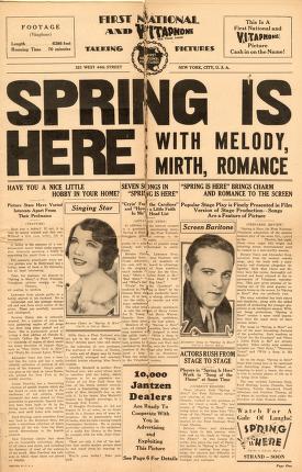 Pressbook for Spring is Here  (1930)