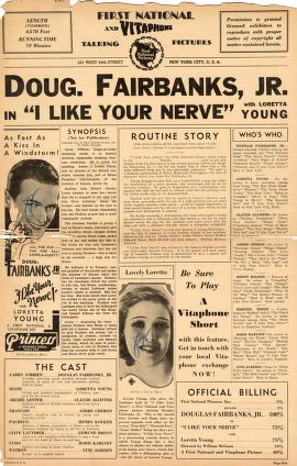 Pressbook for I Like Your Nerve  (1931)