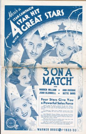 Pressbook for 3 on a Match  (1932)