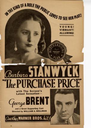 Pressbook for Purchase Price  (1932)