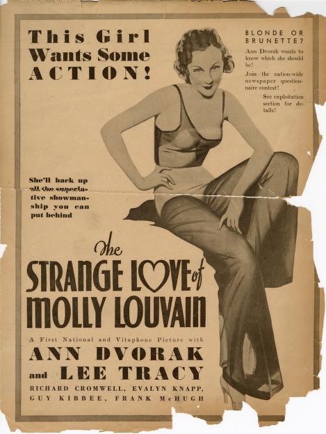 Pressbook for The Strange Love of Molly Louvain  (1932)