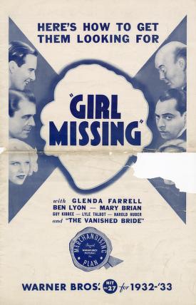 Pressbook for Girl Missing  (1933)