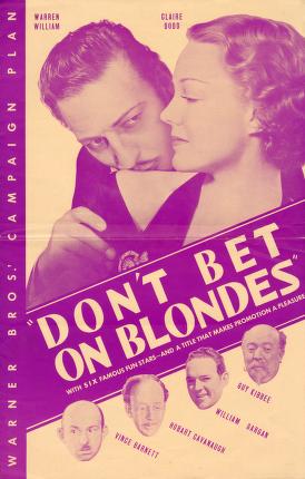 Pressbook for Don't Bet on Blondes  (1935)