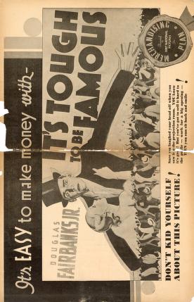 Pressbook for Its Tough to be Famous  (1932)