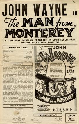 Pressbook for The Man from Monterey  (1933)