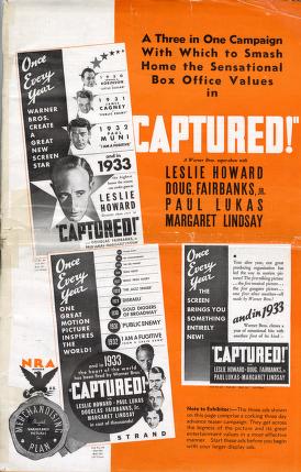 Pressbook for Captured!  (1933)