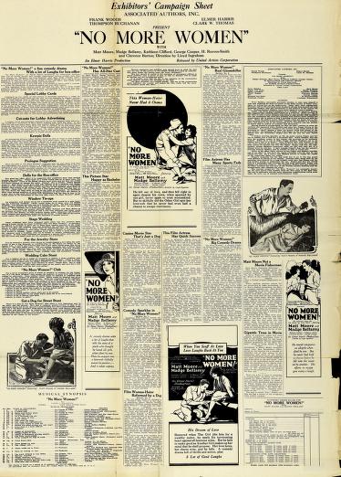Pressbook for No More Women  (1924)