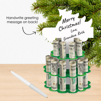 Merry Little Christmas Tree - DIY Red Truck Christmas Party Money Holder Gift - Cash Cake